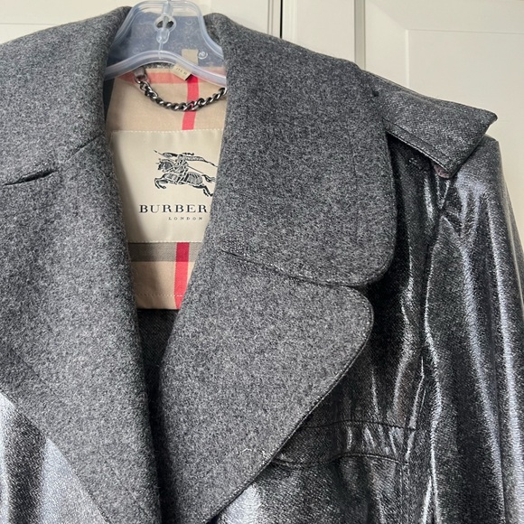 Burberry Wool Coated Trench Coat - Picture 3 of 6